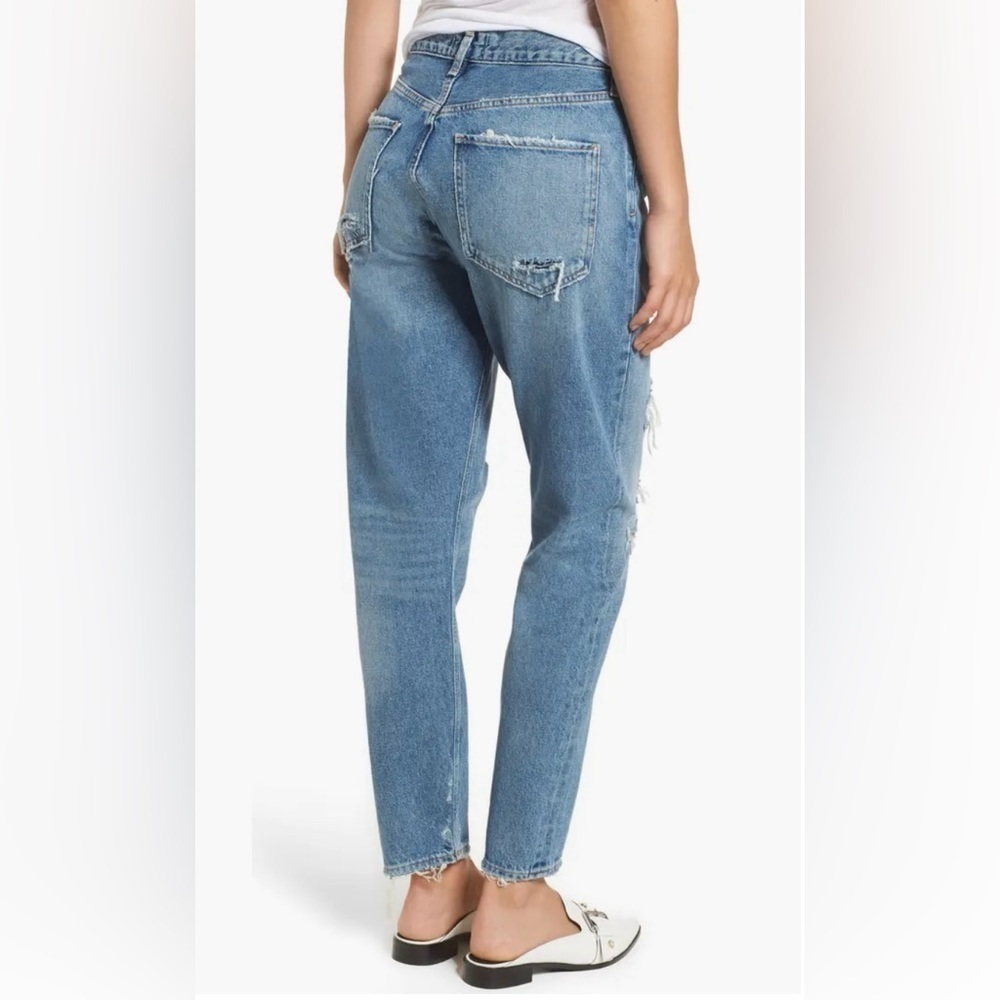 Agolde Jamie High Rise Classic Distressed Jeans in Isolation 27 - Picture 2 of 13